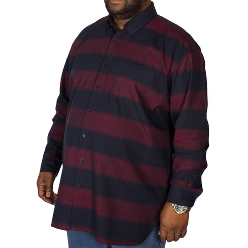 Espionage Blanket Stripe Long Sleeve Shirt Navy/Wine