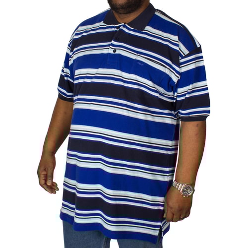 KAM Forge Stripe Polo Shirt Navy
