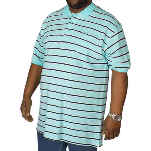 KAM Forge Stripe Polo Shirt Turquoise
