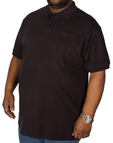 Bigdude Polo Shirt With Pocket Black Tall