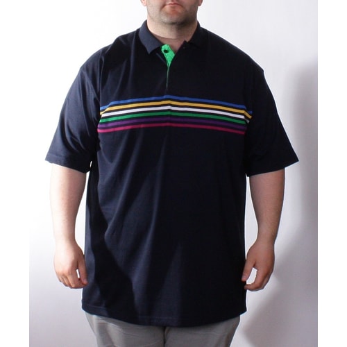 Brooklyn Navy Multi Colour Stripe Detail Polo Shirt