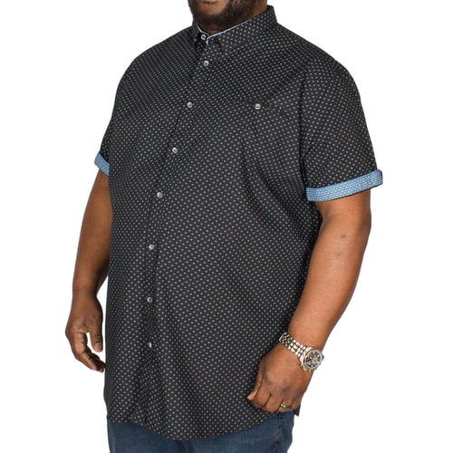 D555 Ollie Micro Four Dots Geometric Print Shirt Black