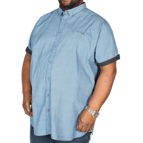 D555 Limburg Star Print Geometric Shirt Blue