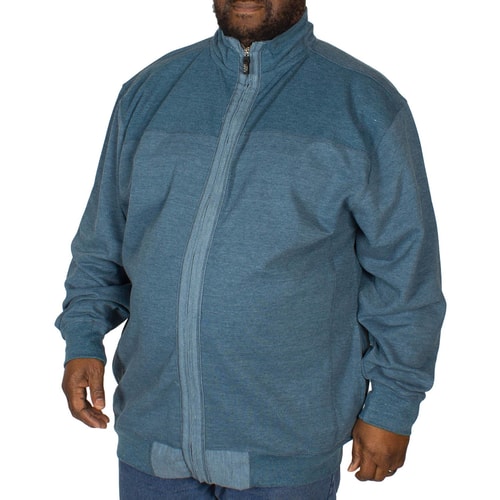 KAM Full Zip Canvas Sweater Denim