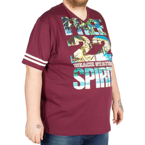 Cotton Valley Free Spirit Print T-Shirt Wine