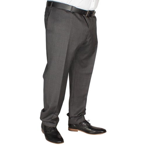 Hugo James Check Trousers Charcoal