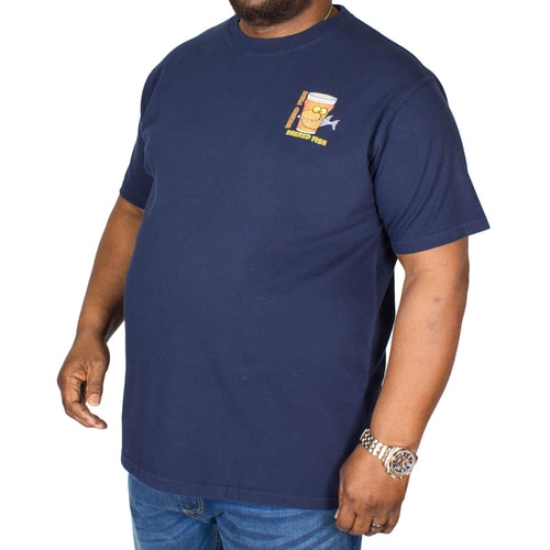 Weird Fish Beered Fish Artist T-Shirt Navy