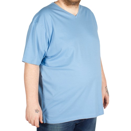 Cotton Valley V Neck T-Shirt Light Blue