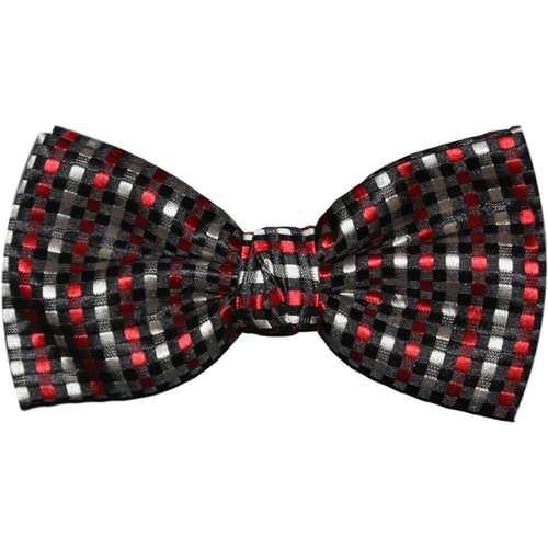 Knightsbridge Kensington Bow Tie Red/Silver Squares