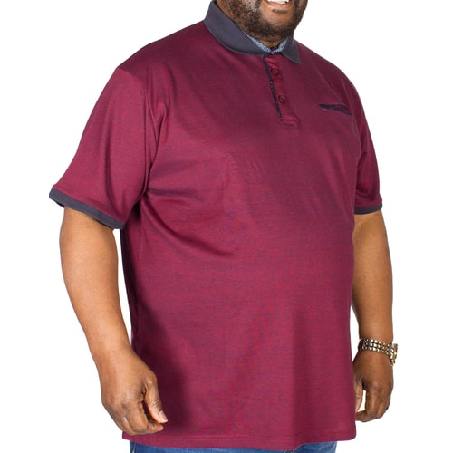 D555 Flint Fine Stripe Polo Shirt Red