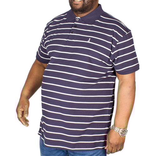 Replika Striped Jersey Polo Shirt Navy