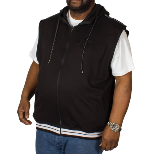 D555 Chemung Embroidered Sleeveless Hoody Black