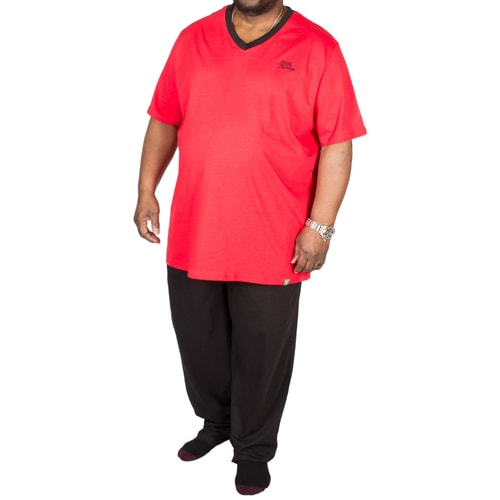 D555 Concorde V-Neck Pyjamas Red/Black