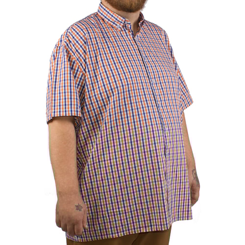 Fitzgerald Orange Short Sleeve Check Shirt