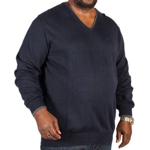 Ben Sherman Tipped V Neck Knitted Jumper Navy