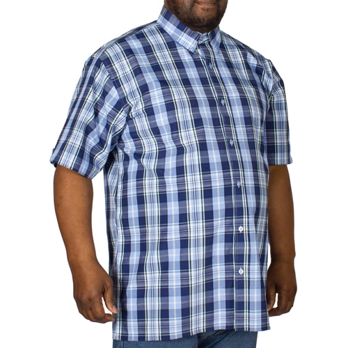 Espionage Check Short Sleeve Shirt Navy/White