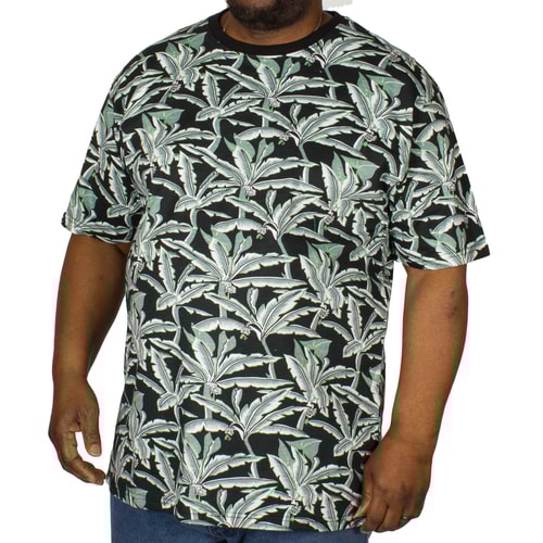 KAM Floral Print T-Shirt Black