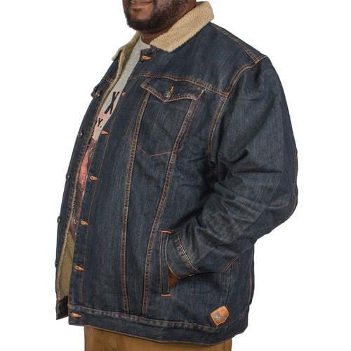 KAM Fabio Sherpa Lined Denim Jacket