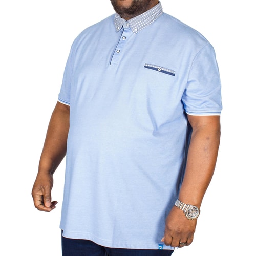 D555 Journey Fine Melange Pique Polo Shirt Sky Tall