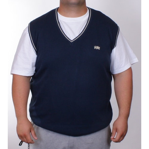 Duke London Navy Slip On Sleeveless Sweater