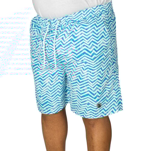 Espionage Zig Zag Print Swim Shorts Royal/White