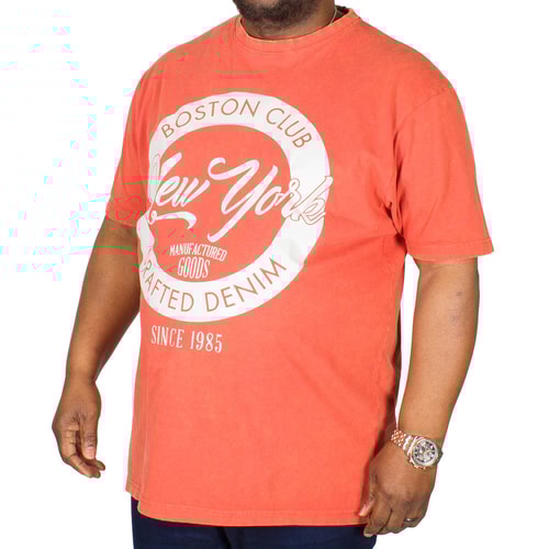 KAM Boston New York Print T-Shirt Rust