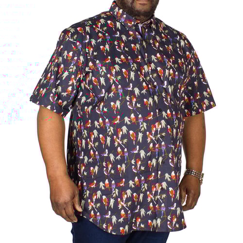 Espionage Budgie print Shirt Navy