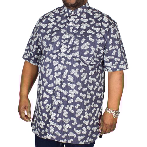 Espionage Pineapple Seersucker Shirt Navy