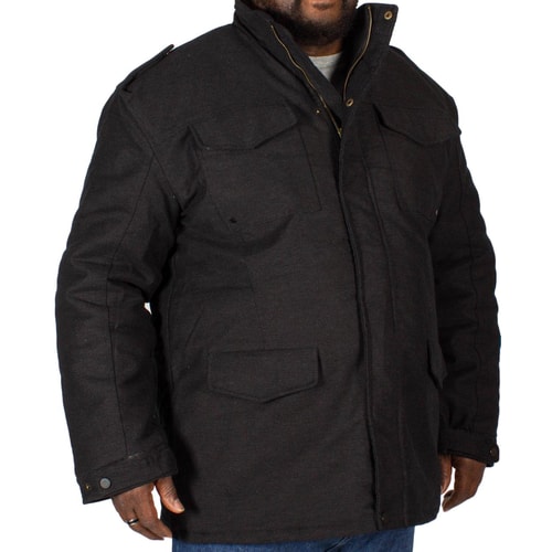 Kam Padded Moleskin Coat Charcoal