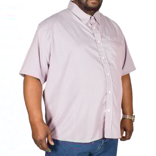 Pierre Roche Short Sleeve Check Shirt Deep Red