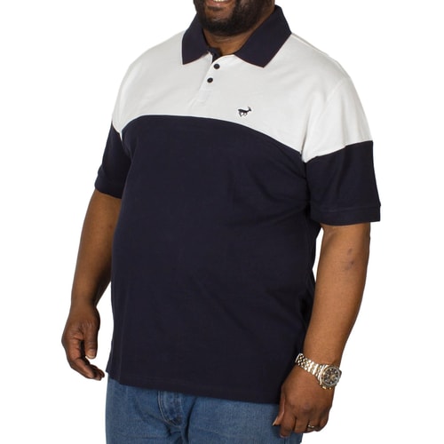 Bigdude Cut & Sew Polo Shirt White/Navy