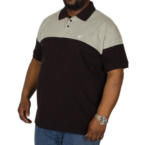 Bigdude Cut & Sew Polo Shirt Grey/Black