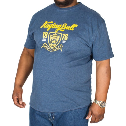 Raging Bull Crest T-Shirt Navy Marl