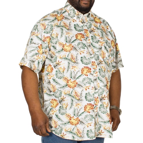 Espionage All Over Print Floral Shirt Green/Orange