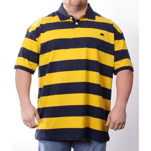 Raging Bull Yellow and Navy Striped Polo Shirt