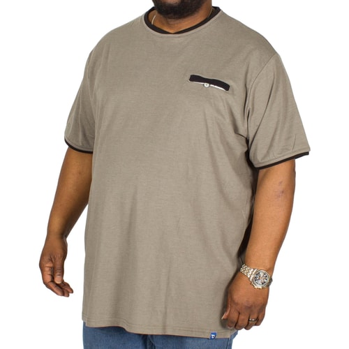 D555 Nelly Double Layer Neck & Pocket T-Shirt Khaki
