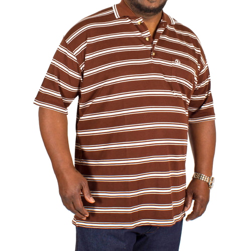Brooklyn Adam Stripe Polo Shirt Coffee