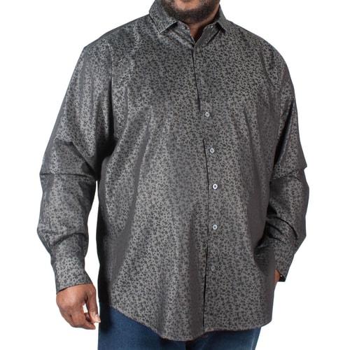Peter Gribby Flock Print Shirt Charcoal
