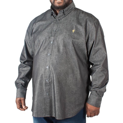 Lizard King Damask Print Shirt Charcoal