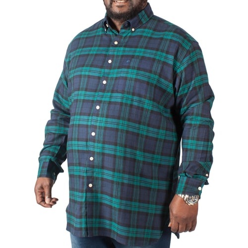 Espionage Long Sleeve Tartan Shirt Green/Navy