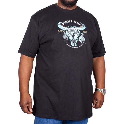 Metaphor Mustang Rodeo Print T-Shirt Black