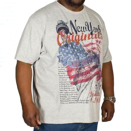 Pierre Roche Liberty Print T-Shirt Grey Marl