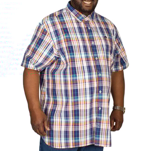 Raging Bull Poplin Check Shirt Navy