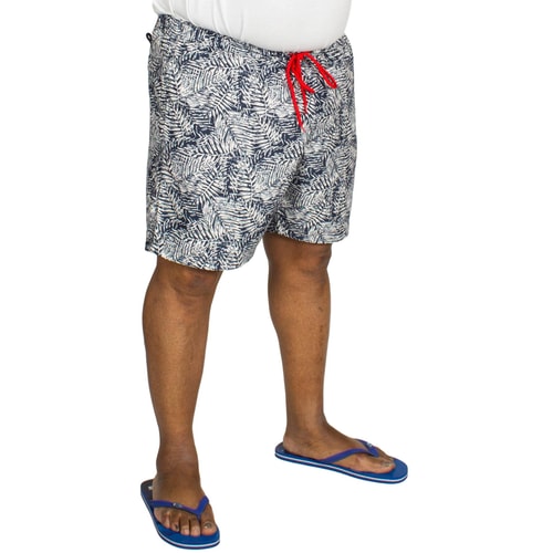 Replika Leaf Printed Swim Shorts Navy