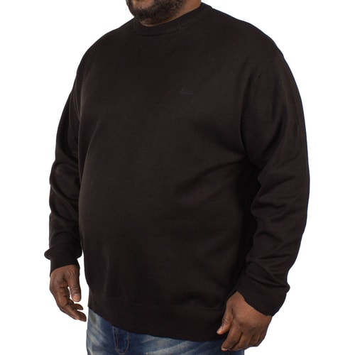 KAM Long Sleeved Crew Neck Knit - Black