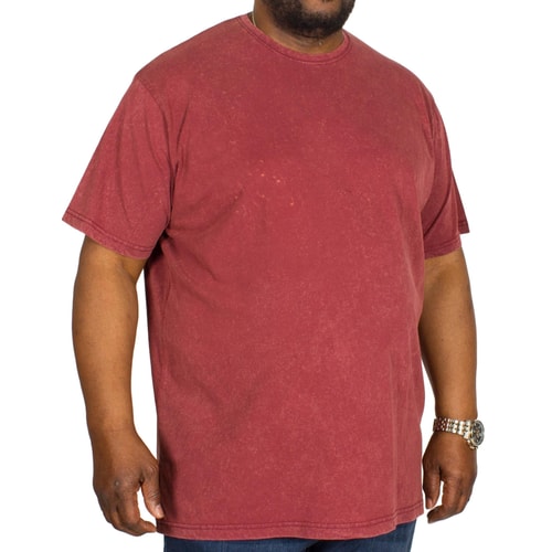 Bigdude Washed Crew Neck T-Shirt Burgundy