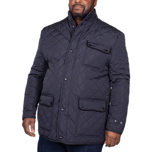 Espionage Diamond Quilted Jacket Navy