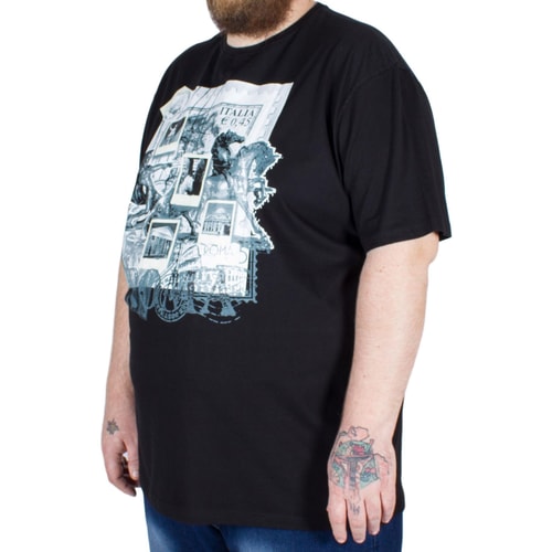 Metaphor Italia Stamp Print T-Shirt Black