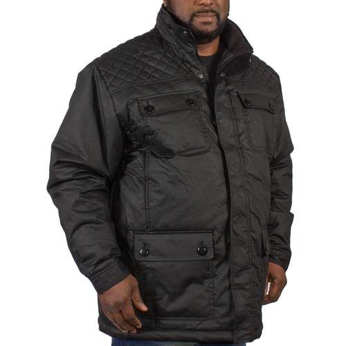 Espionage Wax Military Coat Black