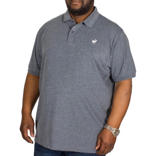 Bigdude Jersey Marl Polo Shirt Navy
